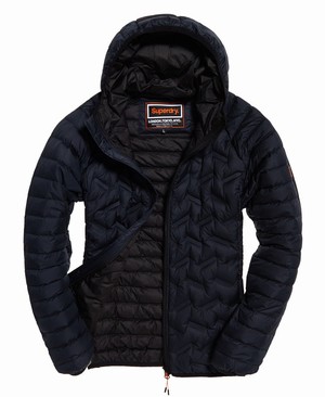 Superdry Down Radar Mix Quilted Férfi Kabát Sötétkék | PGFYW7264